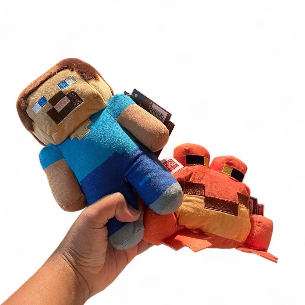 Plush Steve & Blaze Duo - Blue and Orange